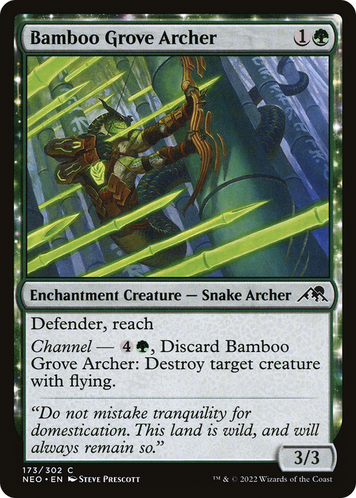 Bamboo Grove Archer (NEO-173) - Kamigawa: Neon Dynasty: (enchantment)