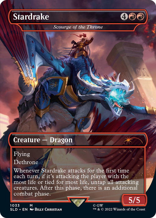 Stardrake - Scourge of the Throne (Borderless) (SLD-1033) - Secret Lair Drop / Stardrake Foil
