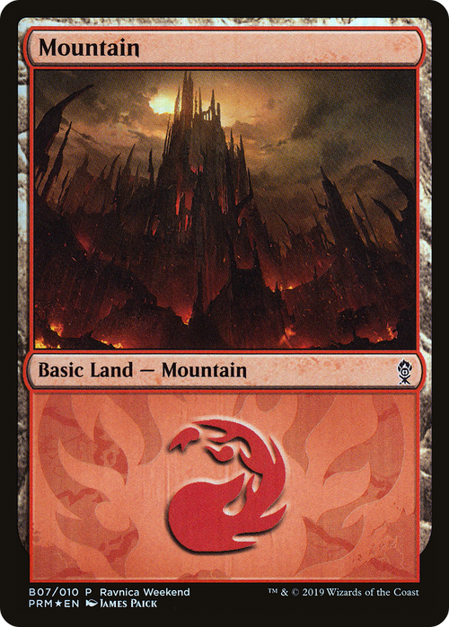 Mountain - Gruul (B07) (LARP-B07) - RNA Ravnica Weekend Foil