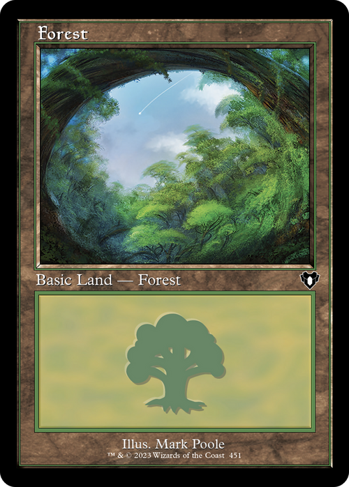 Forest (451) (Retro Frame) (CMM-451) - Commander Masters Foil