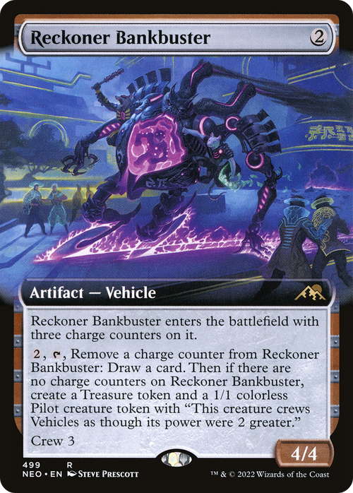 Reckoner Bankbuster (Extended Art) (NEO-499) - Kamigawa: Neon Dynasty: (Extended Art) Foil