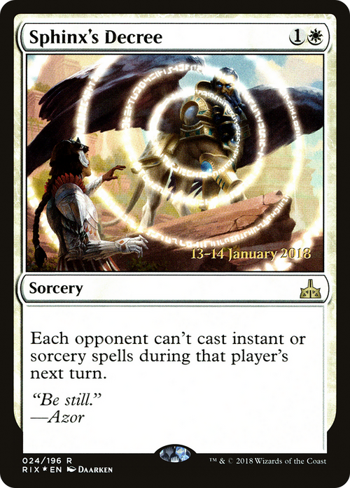Sphinx's Decree (PRE-24S) - Rivals of Ixalan Promos Foil
