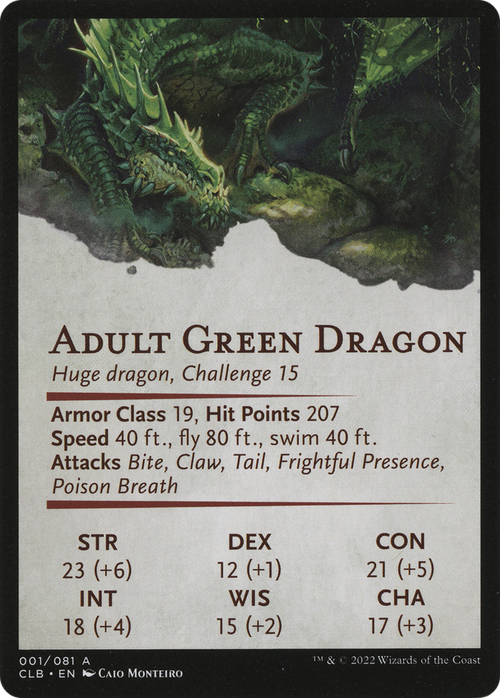 Lurking Green Dragon // Lurking Green Dragon (ACLB-001) - Battle for Baldur's Gate Art Series (Borderless)