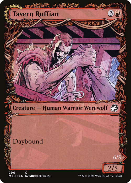 Tavern Ruffian (Showcase) (MID-296) - Innistrad: Midnight Hunt: (Showcase, Double Faced Transform)