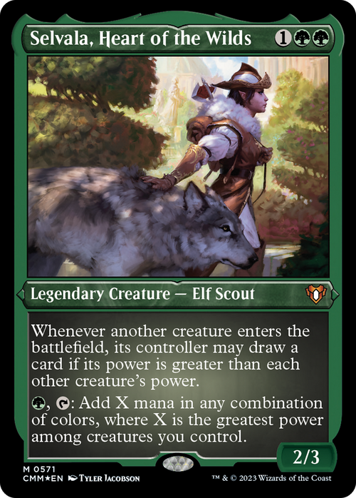 Selvala, Heart of the Wilds (Foil Etched) (CMM-571) - Commander Masters Foil