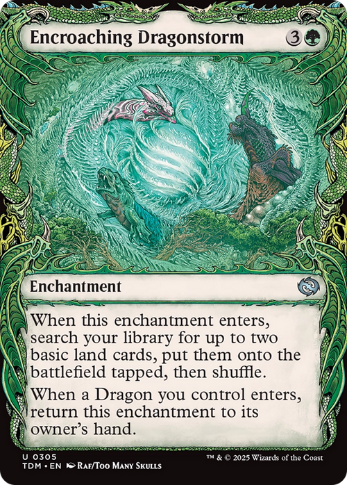 Encroaching Dragonstorm (Showcase) (TDM-305) - Tarkir: Dragonstorm: (Showcase, enchantment) Foil