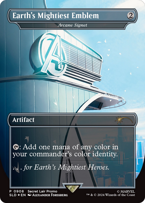 Earth's Mightiest Emblem - Arcane Signet (Rainbow Foil) (SLD-908) - Secret Lair Drop / Earth's Mightiest Emblem (Borderless) Foil