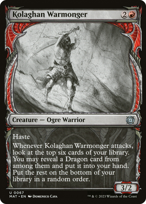 Kolaghan Warmonger (Showcase) (MAT-067) - March of the Machine: The Aftermath: (Showcase) Foil