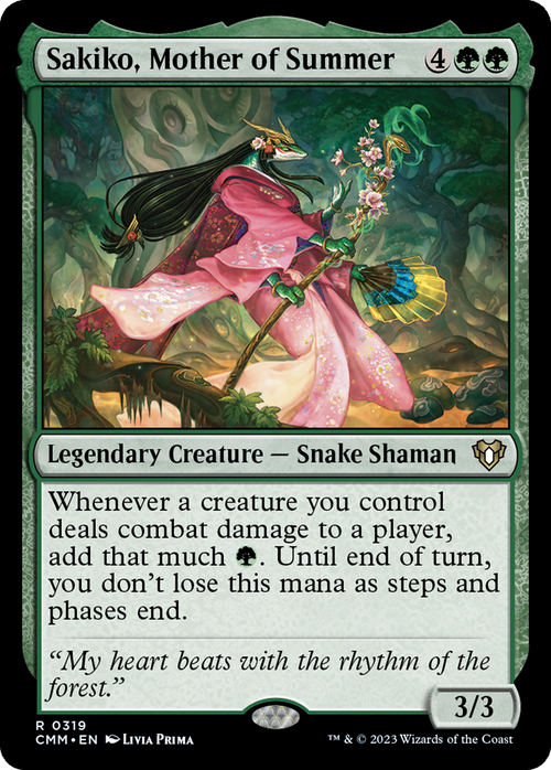 Sakiko, Mother of Summer (CMM-319) - Commander Masters Foil