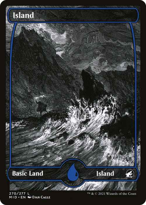 Island (270) (MID-270) - Innistrad: Midnight Hunt: (Full Art, Showcase)