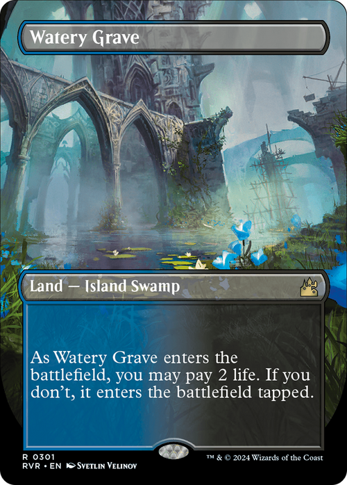 Watery Grave (Borderless) (RVR-301) - Ravnica Remastered Foil