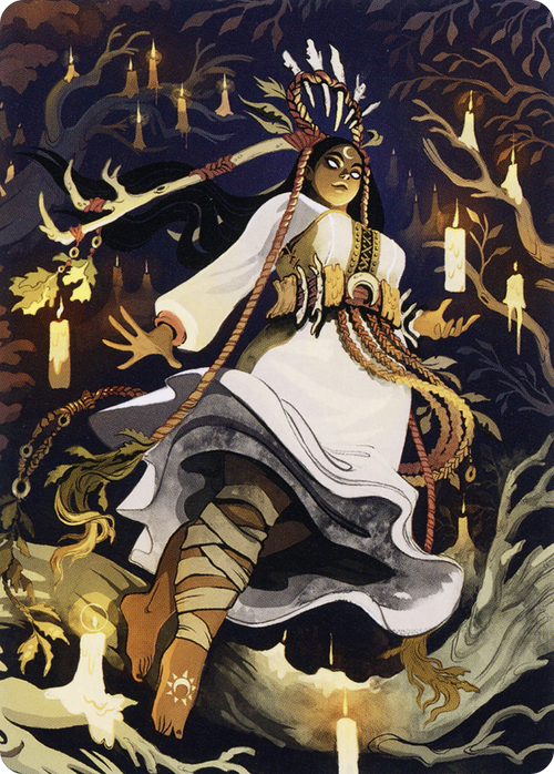 Candlegrove Witch // Candlegrove Witch (AMID-076) - Midnight Hunt Art Series (Borderless) Foil