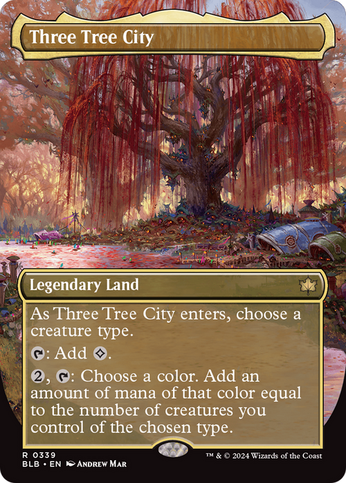 Three Tree City (Borderless) (0339) (BLB-339) - Bloomburrow Foil