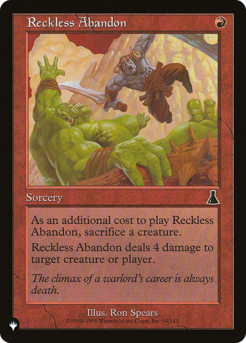 Reckless Abandon (LIST-94/143) - The List
