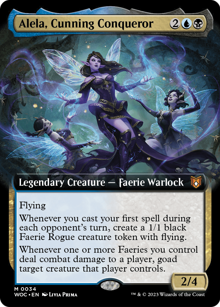 Alela, Cunning Conqueror (Extended Art) (WOC-034) - Wilds of Eldraine Commander: (Extended Art) Foil