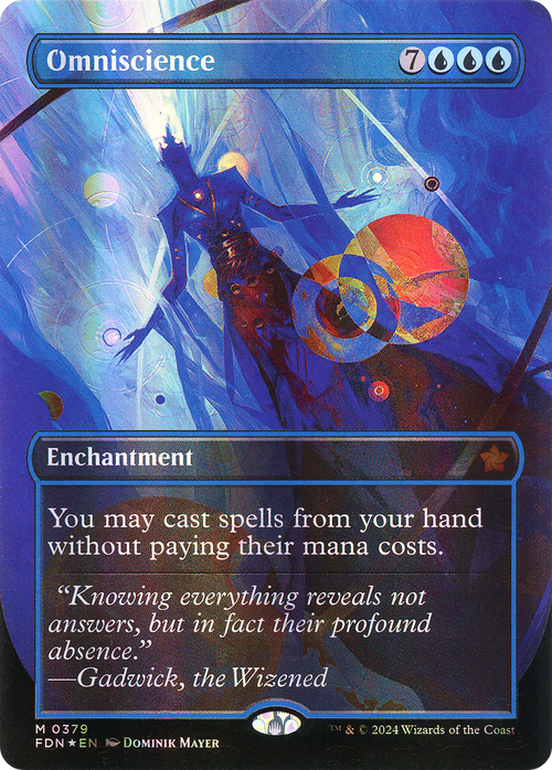 Omniscience (Borderless) (Mana Foil) (FDN-379) - Foundations: (enchantment) Foil