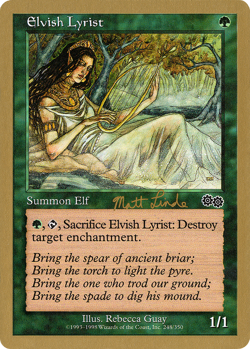 Elvish Lyrist - 1999 Matt Linde (USG) (WCD-) - World Championship Decks 1999
