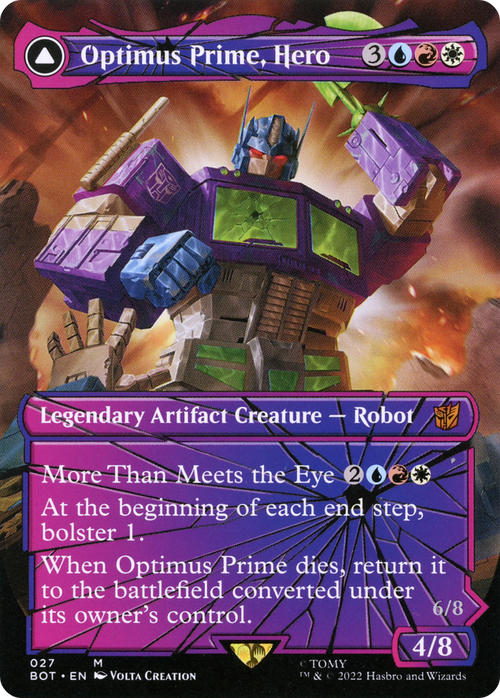 Optimus Prime, Hero (Shattered Glass) (BOT-027) - Transformers: (shatteredglass, convertdfc) (Borderless)