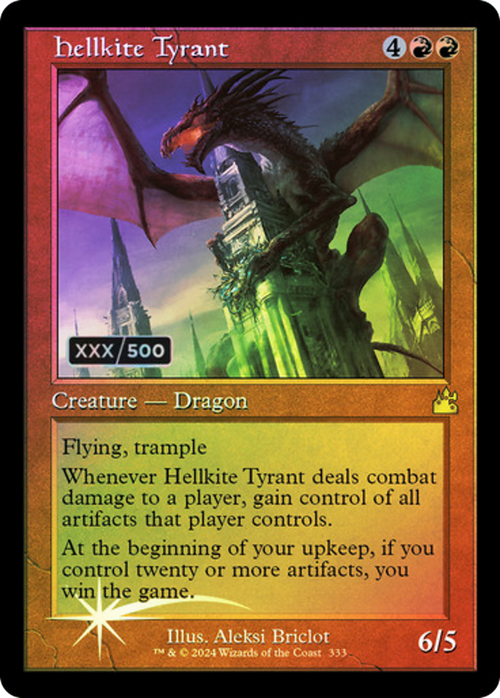 Hellkite Tyrant (Retro Frame) (Serial Numbered) (RVR-333) - Ravnica Remastered Foil