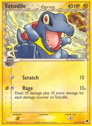Totodile (Delta Species) 067/101  - Reverse Holofoil Dragon Frontiers - Common