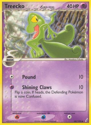 Treecko (Delta Species) 068/100  - Reverse Holofoil Crystal Guardians - Common