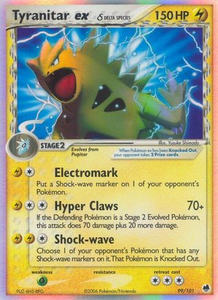 Tyranitar ex (Delta Species)/101  - Holofoil Dragon Frontiers - Ultra Rare