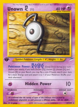 Unown [G]/105  - 1st Edition Neo Destiny - Rare