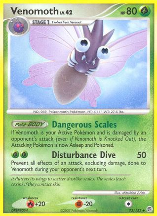 Venomoth 073/132  - Reverse Holofoil Secret Wonders - Uncommon