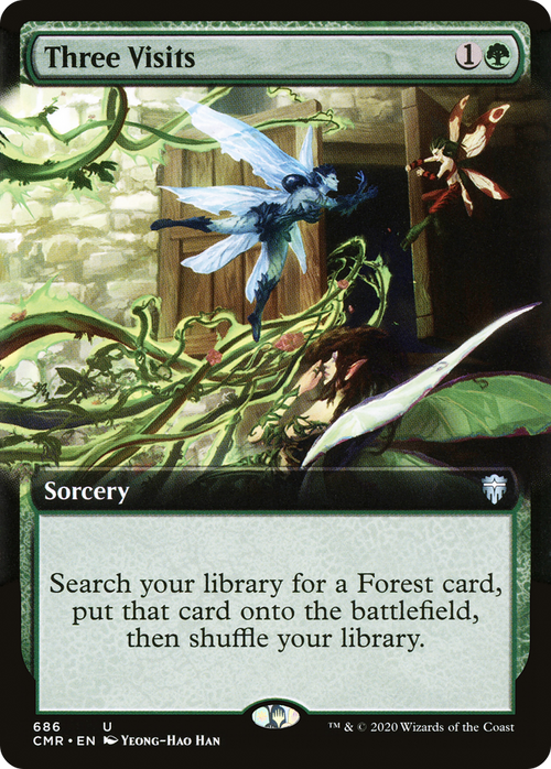 Three Visits (Extended Art) (CMR-686) - Commander Legends: (Extended Art)