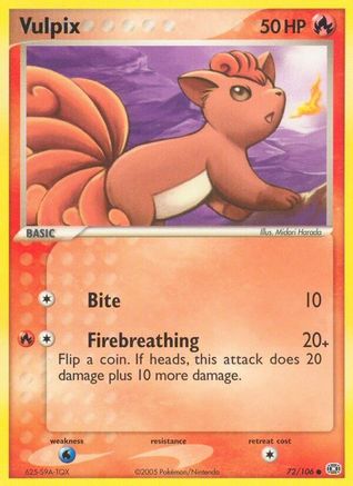 Vulpix 072/106  Emerald - Common