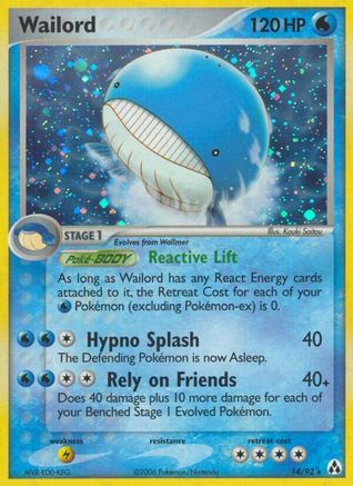 Wailord/92  - Holofoil Legend Maker - Holo Rare