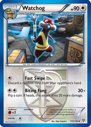 Watchog (Team Plasma) (112)/135  - Reverse Holofoil Plasma Storm - Uncommon