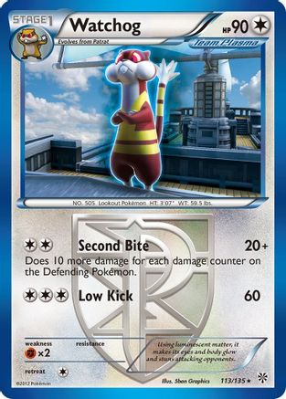 Watchog (Team Plasma) (113)/135  - Reverse Holofoil Plasma Storm - Rare