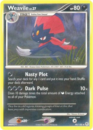 Weavile/130  - Reverse Holofoil Diamond and Pearl - Rare