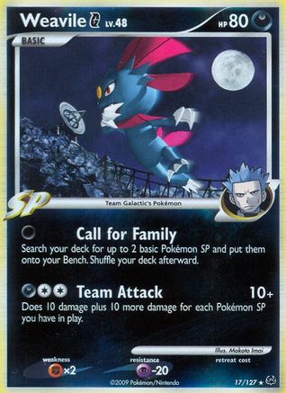 Weavile G/127  - Holofoil Platinum - Holo Rare