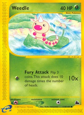 Weedle (114)/144  - Reverse Holofoil Skyridge - Common