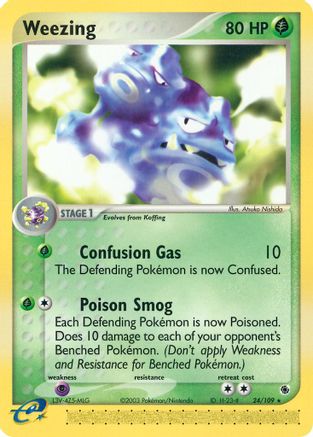 Weezing 024  - Reverse Holofoil Ruby and Sapphire - Rare