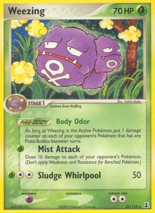 Weezing 033/113  - Reverse Holofoil Delta Species - Rare