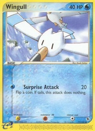 Wingull 077  - Reverse Holofoil Ruby and Sapphire - Common