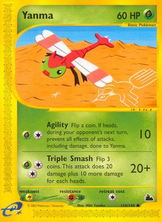 Yanma/144  - Reverse Holofoil Skyridge - Common