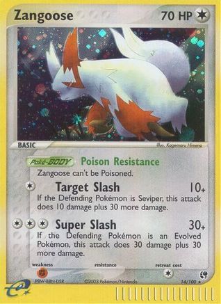 Zangoose/100  - Reverse Holofoil Sandstorm - Holo Rare