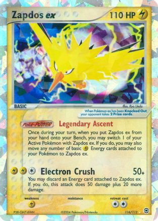 Zapdos ex/112  - Holofoil FireRed & LeafGreen - Secret Rare