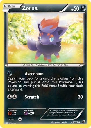 Zorua 089/113  - Reverse Holofoil Legendary Treasures - Common