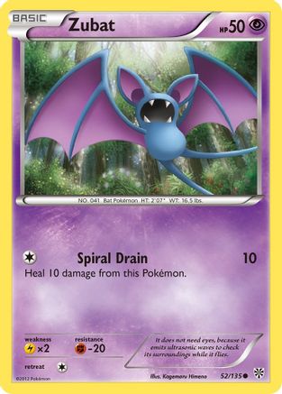 Zubat (52)/135  - Reverse Holofoil Plasma Storm - Common