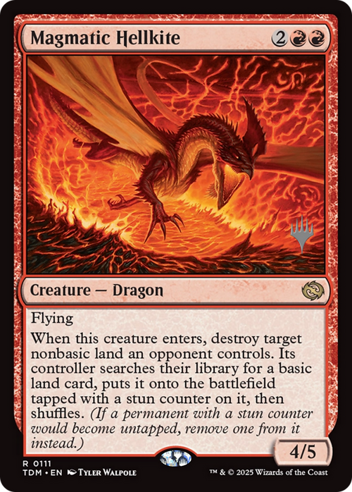 Magmatic Hellkite (PPTDM-111P) - Promo Pack: Tarkir: Dragonstorm Foil