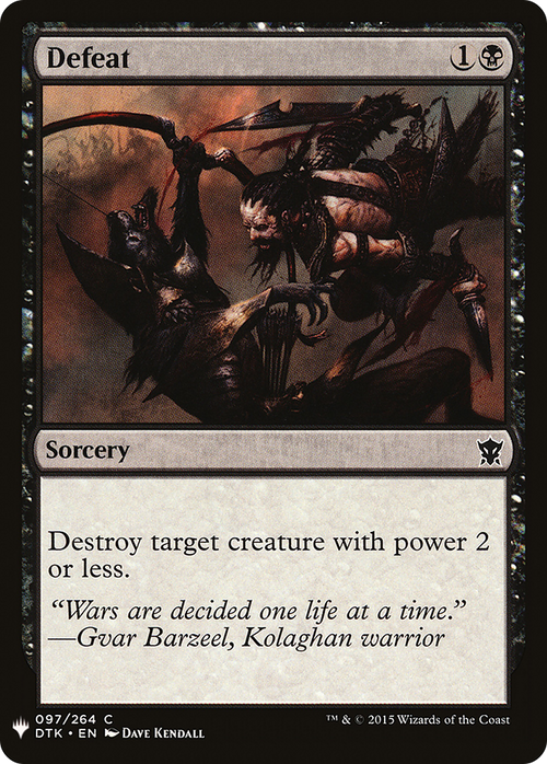 Defeat (LIST-DTK-97) - The List