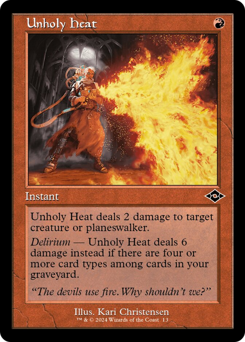 Unholy Heat (Retro Frame) (MH2-013) - Modern Horizons 2 Timeshifts Foil