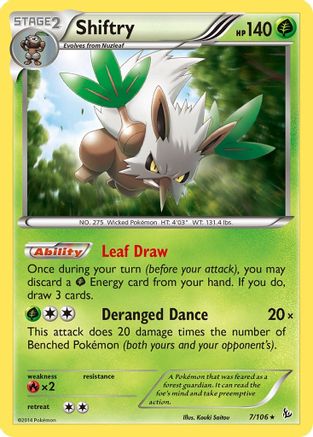 Shiftry 007/106  - Holofoil XY  Flashfire - Holo Rare