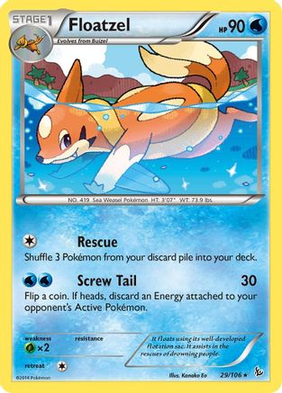 Floatzel 029  XY  Flashfire - Rare