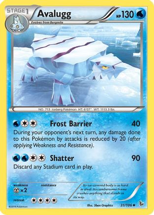 Avalugg 031  XY  Flashfire - Uncommon